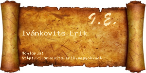 Ivánkovits Erik névjegykártya